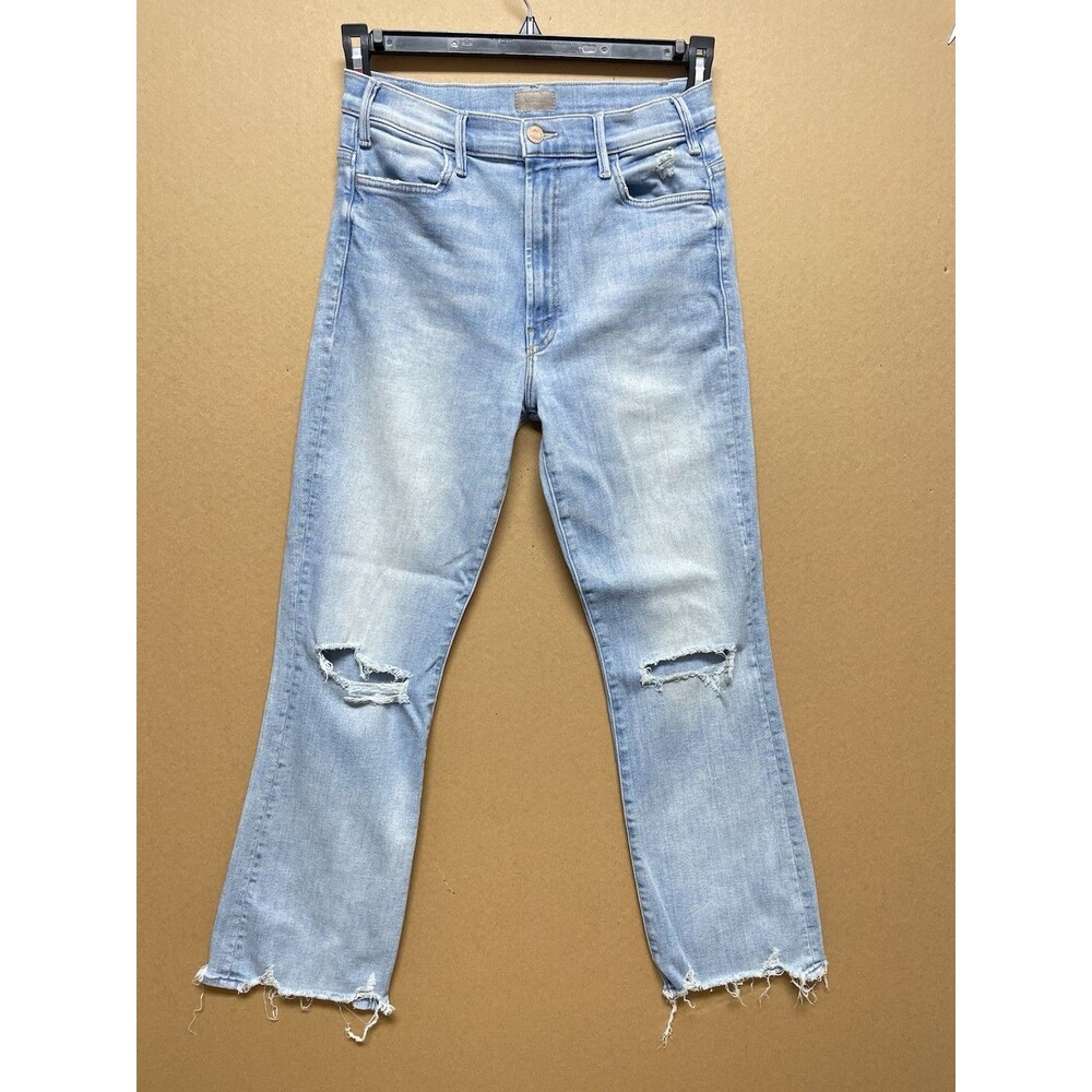 Mother The Hustler Ankle Fray Women's Size 29 High Rise Stretch Blue Denim Jeans